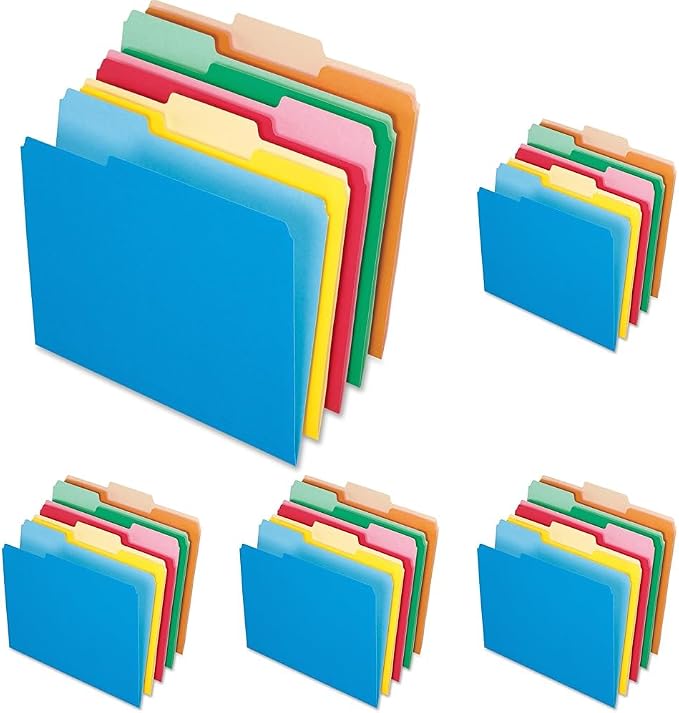 Pendaflex Two-Tone Color File Folders, Letter Size, 1/3 Cut, 100 per Box by TOPSProducts