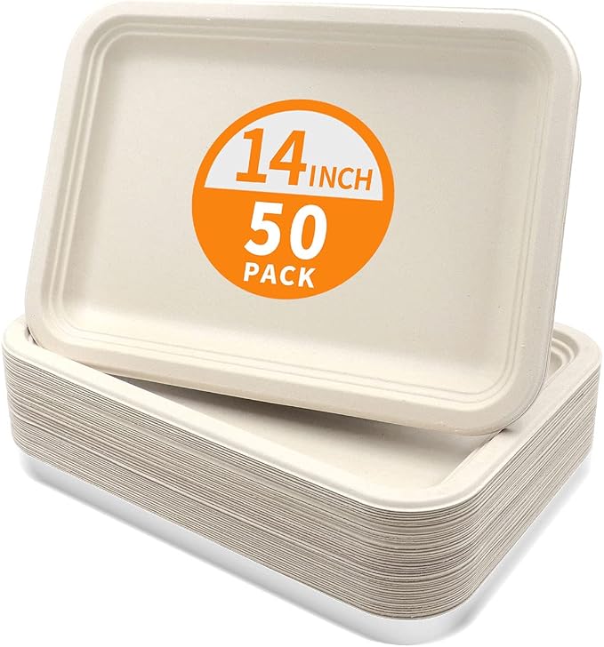 Celel 14 inch Disposable Food Trays 50 Pack by Celel