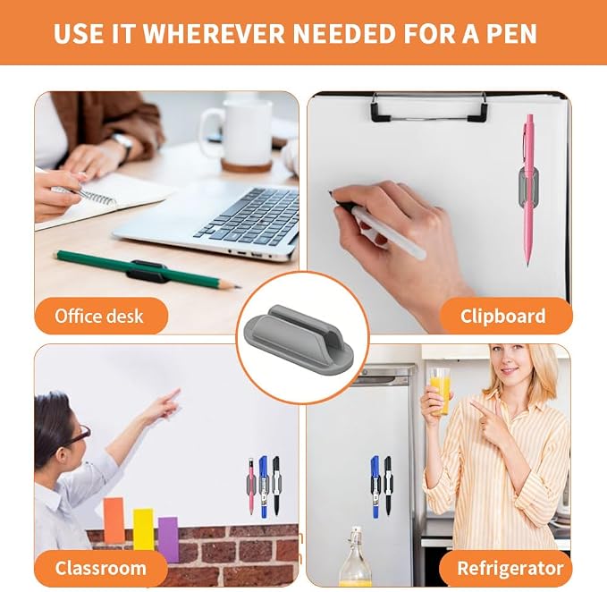 40 PCS Adhesive Pencil Holders for Desk, Silicone Pencil Holder - Image 3