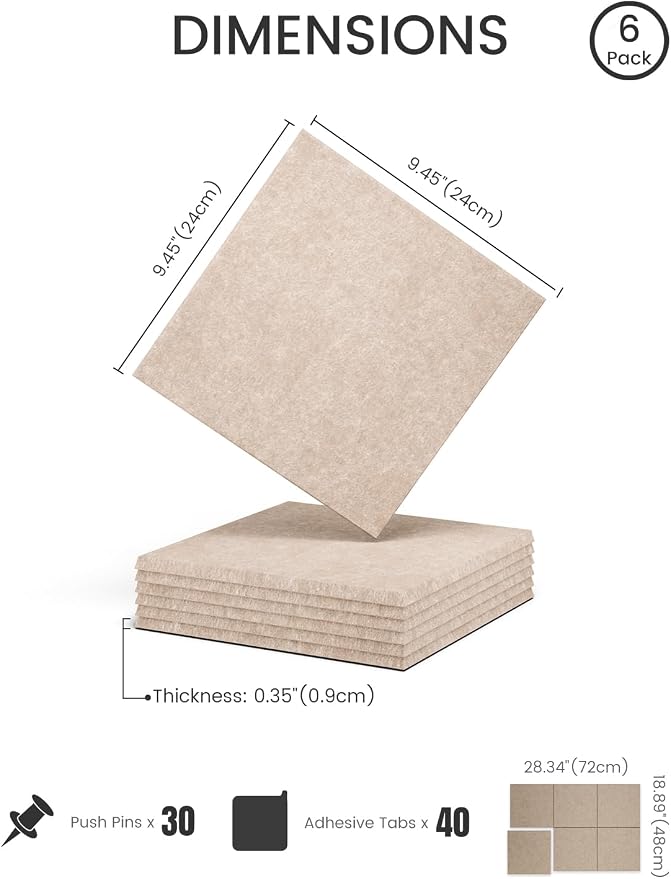 Felt Bulletin Board Tiles -28"x18" Cork Board Alternative - Image 2