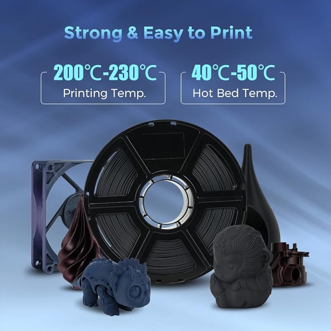 FLASHFORGE Carbon Fiber PLA Filament 1.75mm, Carbon Fiber Reinforced PLA 3D Printer Filament, 1KG Spool Dimensional Accuracy +/- 0.02mm, High Strength & High Abrasion-Resistance (Volcanic Rock Gray)-DeskLoop Office