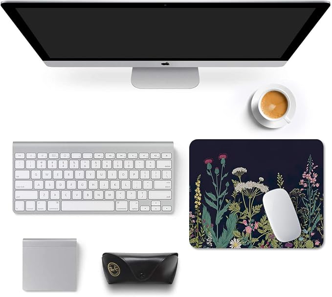 Auhoahsil Mouse Pad, 12 x 10 in Flower Theme Computer Mouse Pad - Image 3