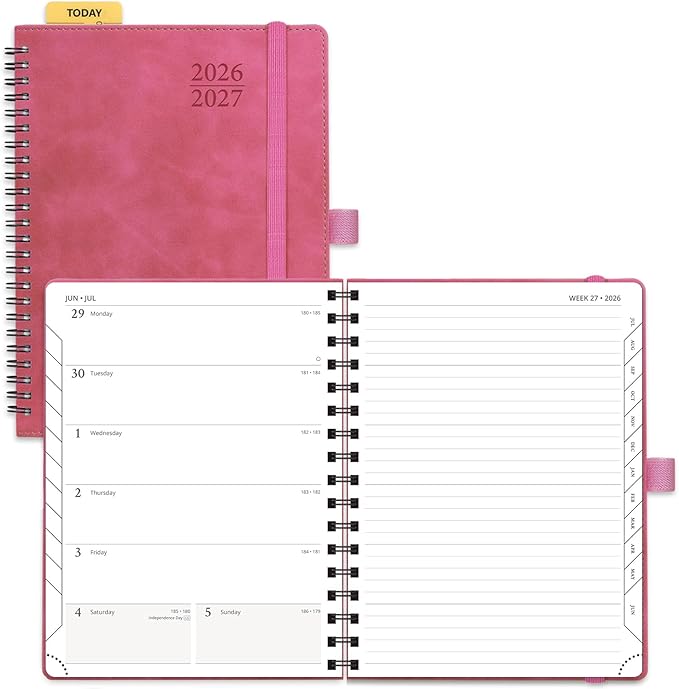 POPRUN Weekly Planner 2026-2027, 6.5" x 8.5", Academic Weekly and Monthly by POPRUN