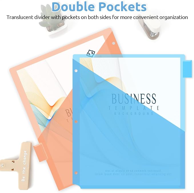 SKYDUE Binder Dividers with Tabs and Pockets, 8 Tab Dividers - Image 2