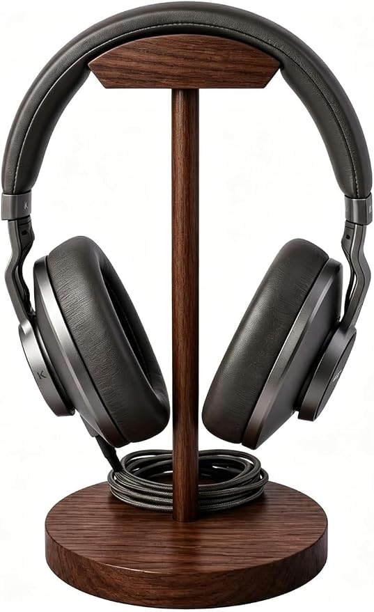 Headphone Stand Nature Wood Headset Hanger Mount Hook Gaming Holder Desktop by Bliocefo
