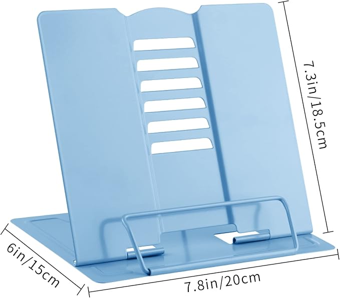 MSDADA Desk Book Stand Metal Reading Rest Book Holder Adjustable Cookbook - Image 6