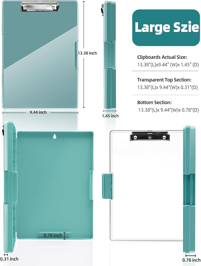 Clearview Clipboard with 2 Storage, Dry Erase 8.5x11 Heavy Duty ClipBoards - Image 5
