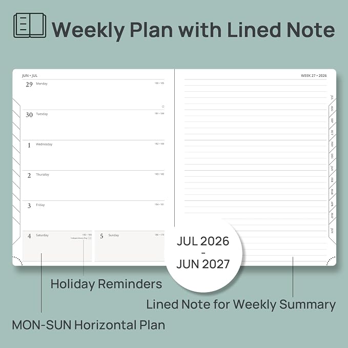 POPRUN Weekly Planner 2026-2027 Academic Calendar Appointment Book - Image 3