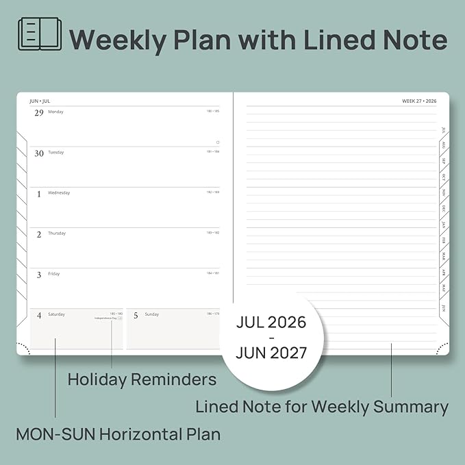 POPRUN Weekly Planner 2026-2027 Academic Calendar Appointment Book - Image 3