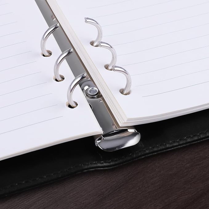 Antner A6 PU Leather Notebook Binder Refillable 6 Ring Budget Binder - Image 5