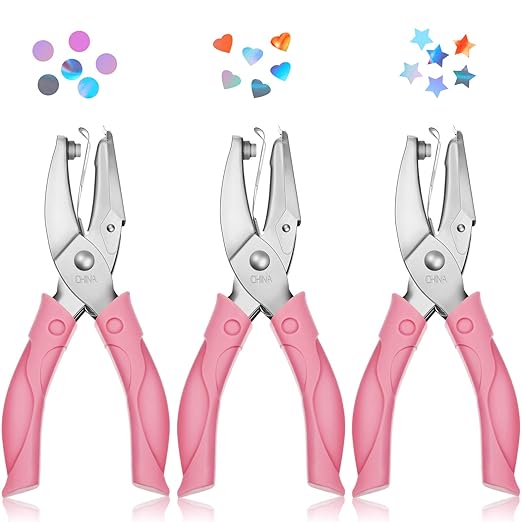 Zonon 3 Pcs Hole Punch Shapes Single Hole Paper Punchers by Zonon