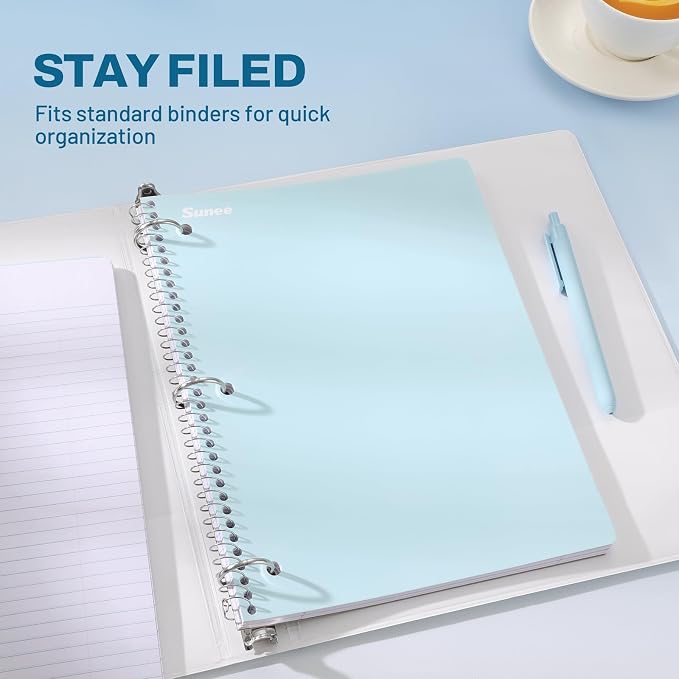 SUNEE Spiral Notebooks, 3 Pack, College Ruled Paper, 70 Sheets per Notebook - Image 3
