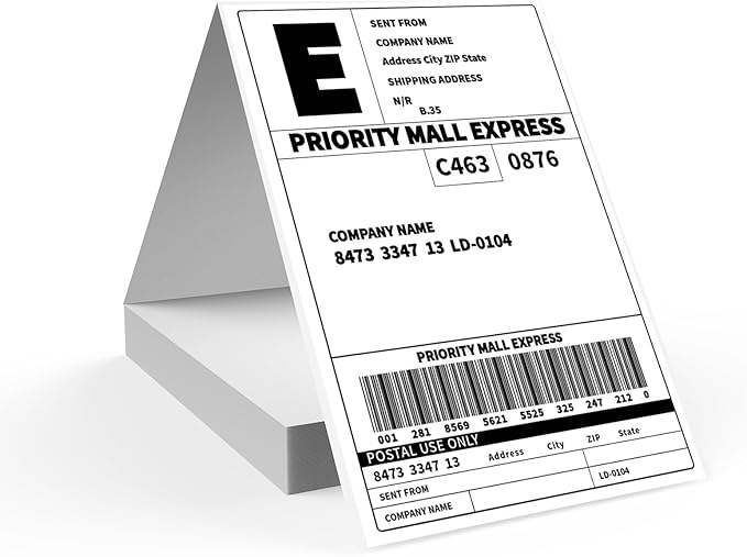 100 4x6 Thermal Labels 100/Stack, HUOJI Shipping Thermal Labels 4x6 Fanfold by HUOJI
