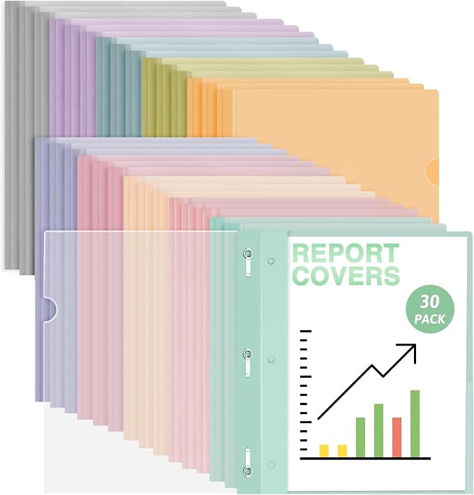 Ndsox 30 Pack Clear Front Report Covers by NDSOX