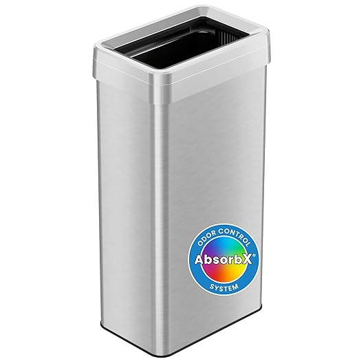 iTouchless 21 Gallon Open Top Recycling Bin and Kitchen Trash Can, Rectangular Commercial Grade Stainless Steel, 80 Liter Trashcan for Home Office Work Bedroom Living Room Garage Extra-Large Capacity-DeskLoop Office