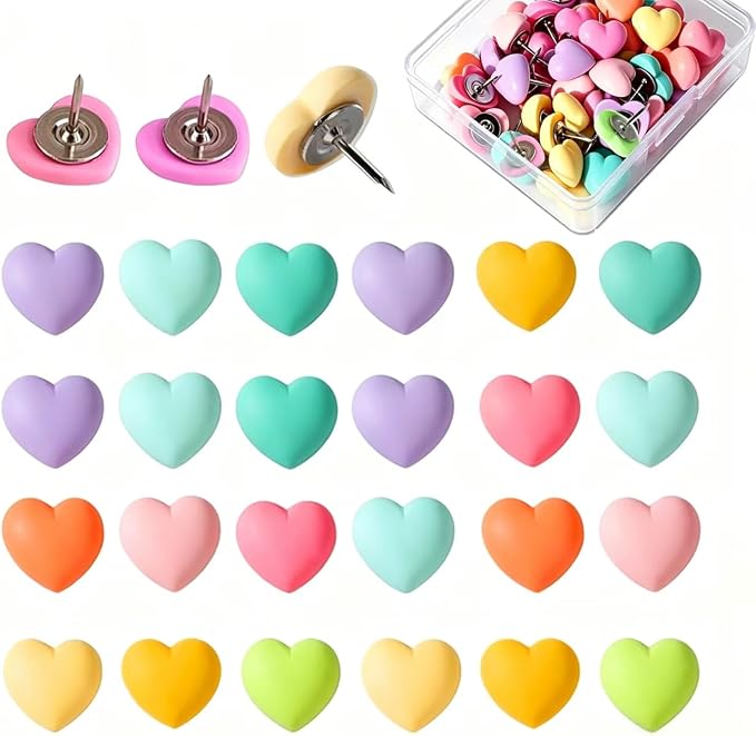 30Pcs Cute Push Pins Decorative Thumb Tacks, Bulletin Board Tacks, Cork Board by Unknown