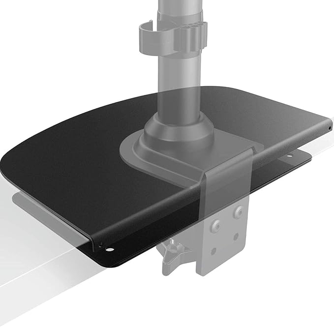 HUANUO Steel Monitor Mount Reinforcement Plate for Thin, Glass and Other Fragile Tabletop, Steel Bracket Plate Fits Most Monitor Stand C Clamp Installation-DeskLoop Office