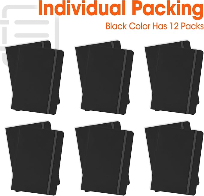 12 Pack Lined Journal Notebook for Work, 200 Pages, Medium 5.5 in x 8.3 in - Image 7