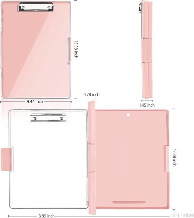 SFLHHDM Clipboard with Storage, Heavy Duty Clip Boards 8.5x11 with 2 Storage - Image 2