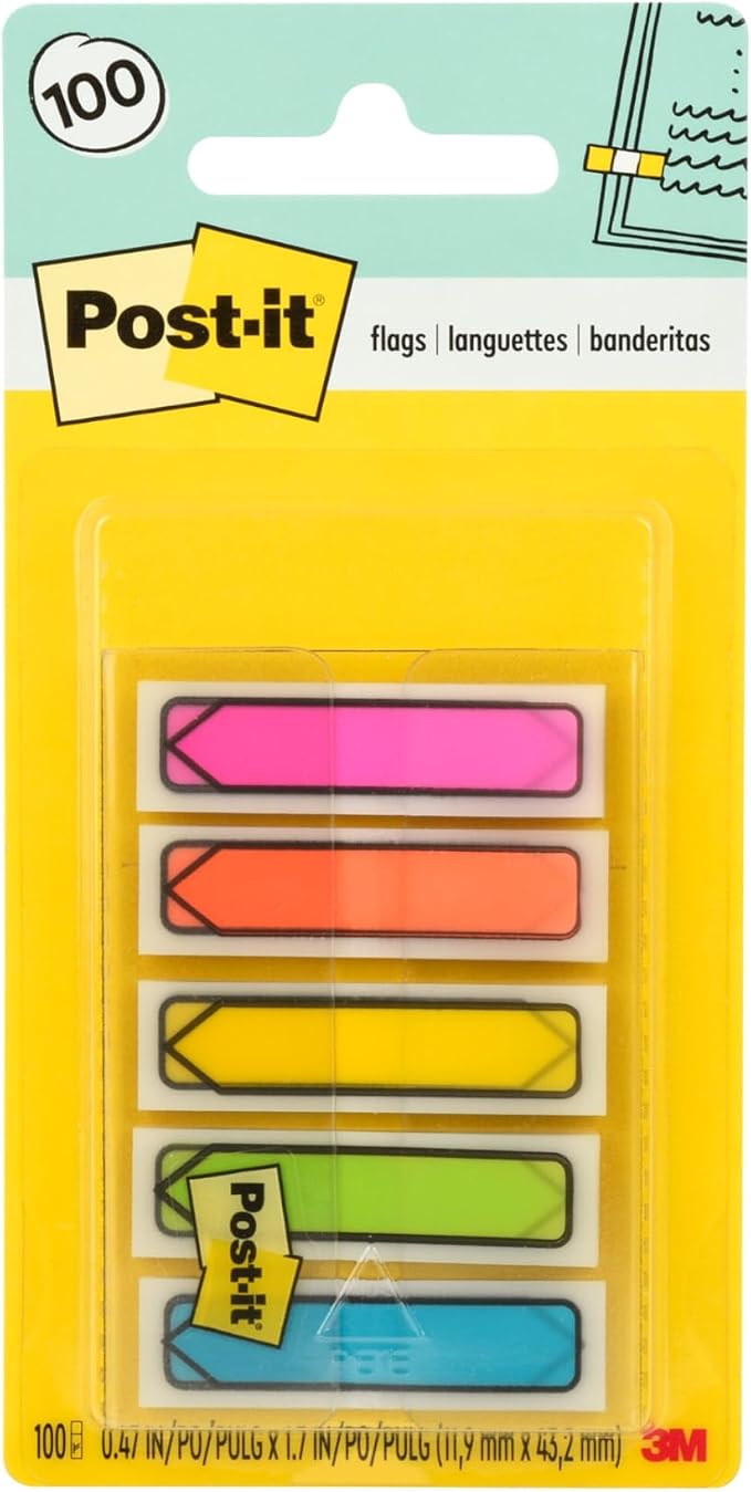 Post-it Arrow Flags, 0.47 in. x 1.7 in., One Dispenser by Unknown