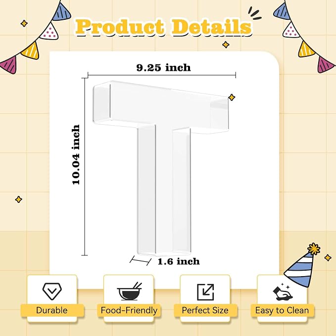 Ledido 10’’ Acrylic Letter Charcuterie Board Box, Reusable Fillable Serving Tray - Image 2