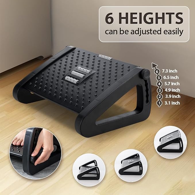 CasaZenith Foot Rest, Six Heights Adjustable Foot Rest - Image 2