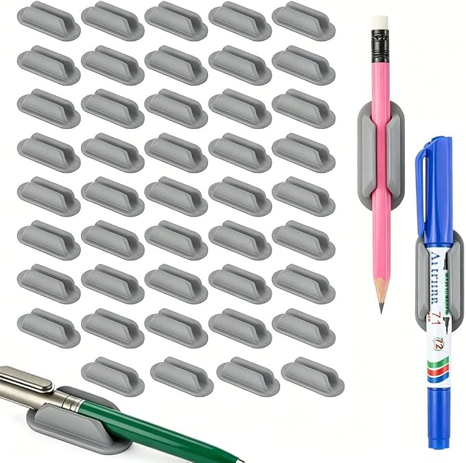 40 PCS Adhesive Pencil Holders for Desk, Silicone Pencil Holder by Unknown