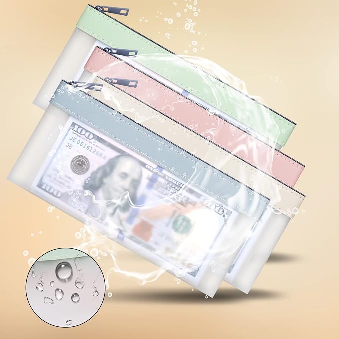 Clear Money Envelopes for Cash 7.6"x3.7" | Money Bags - Image 2