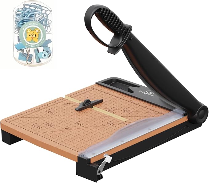12 Inch Heavy Duty Paper Cutter, Wood Guillotine Paper Cutter & Paper Trimmer by syntpNovo