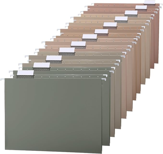 12 Pack Decorative Hanging File Folders, Letter Size by Trandraft