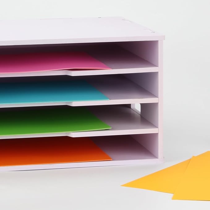 Construction Paper Organizer 18" x 12", 4 Tier Desktop File Storage Cardstock - Image 6