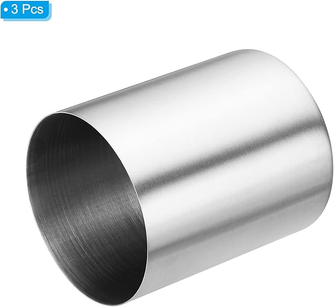 PATIKIL Pencil Holder, 3 Pack Pen Holder for Desk Stainless Steel Pencil Holders Cup Organizer Makeup Brush Holder for Desk Accessories, Silver-DeskLoop Office