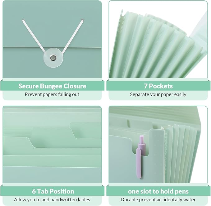 SKYDUE Accordion File Organizer, Expanding File Folder - Image 2