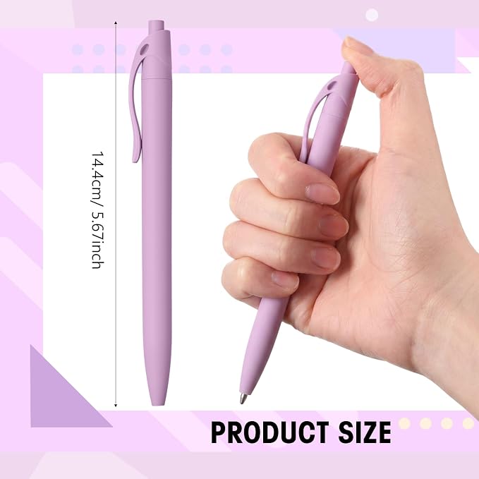 Fulmoon 50 Pcs Ballpoint Pens Bulk Retractable Comfortable Writing Pens Cute - Image 2