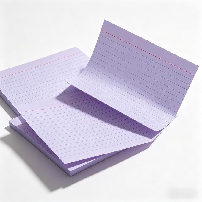 5x7 Purple Index Cards 100 Count, Large Ruled Note Cards - Image 3