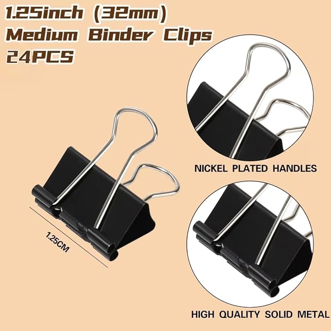 Binder Clips 1.25 Inch, Heavy-Duty Grip - Image 2