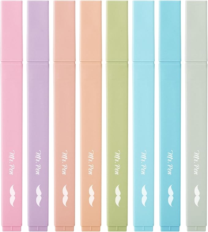 Mr. Pen- Aesthetic Highlighters No Bleed, 8 Pack, Cute Highlighters Assorted by MrPen