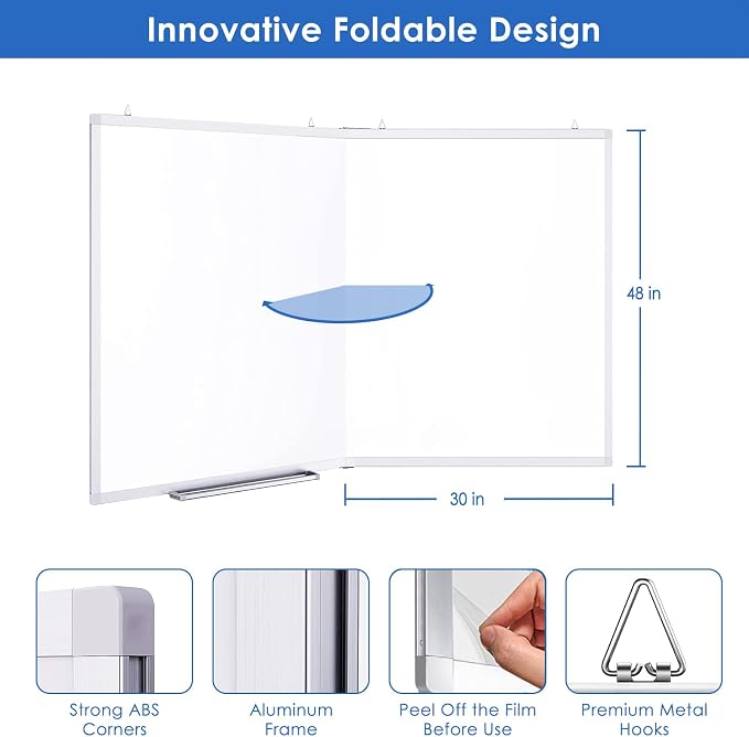 White Board Dry Erase 60x48, Large Magnetic Whiteboard Maxtek Dry Erase Boards - Image 2