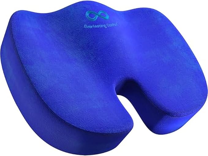 Everlasting Comfort Doctor Recommended Memory Foam Seat Cushion for Office Chairs & Car Seat - Ergonomic Office Desk Accessories for Tailbone Pain Relief, Sciatica & Back Support-DeskLoop Office