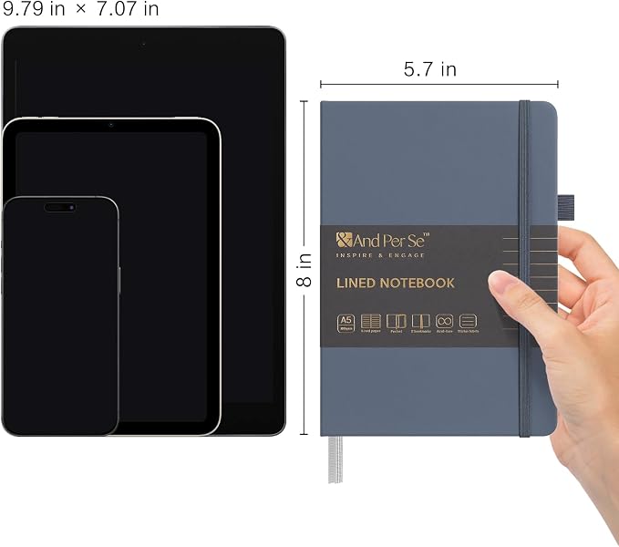 &And Per Se Lined Notebooks 3-Pack Gift Set, A5 Hardcover Journals, 160 Pages - Image 2