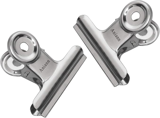 20 Pack Large Metal Hinge Clips, 2 Inch Bull Binder Paper Clips Clamps File - Image 8
