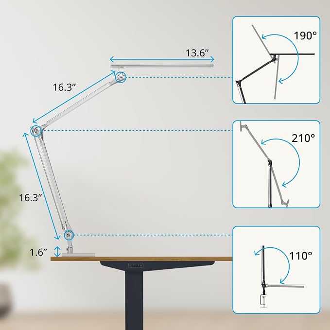 UPLIFTDESK E7 LED Desk Lamp – Adjustable 3 Color Modes, Dimmable Home Office - Image 4