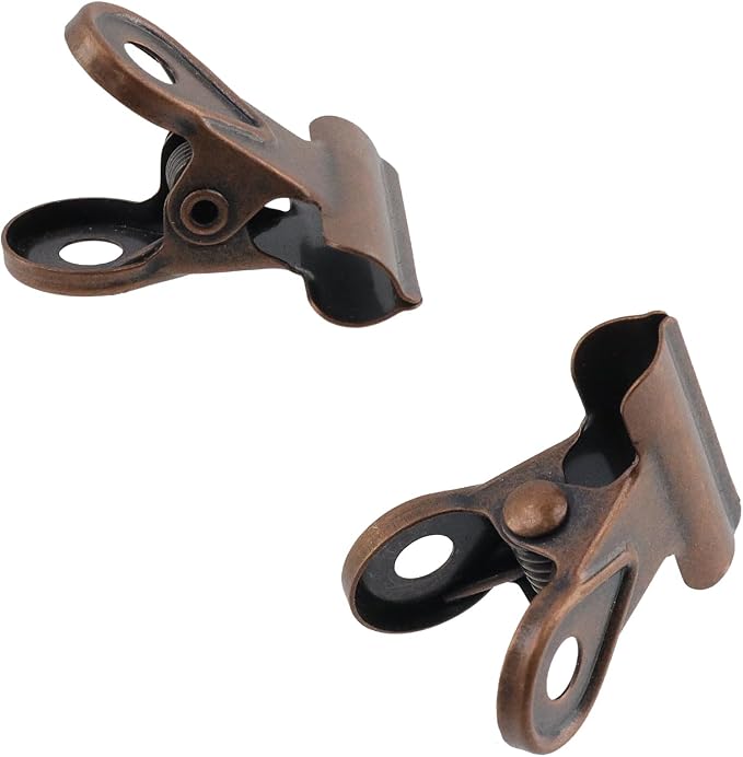 Xiaoyztan Mini Clips, 20mm Wide Red Bronze Bulldog Clips Paper Clip Binder Bull - Image 4