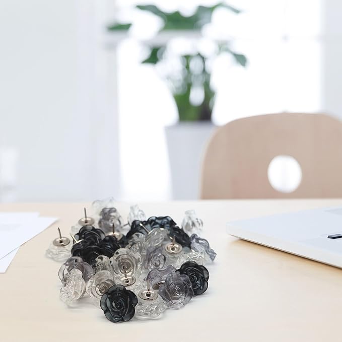 Ink Flower Push Pins 30 Pcs Cute Decorative Push Pins - Image 3