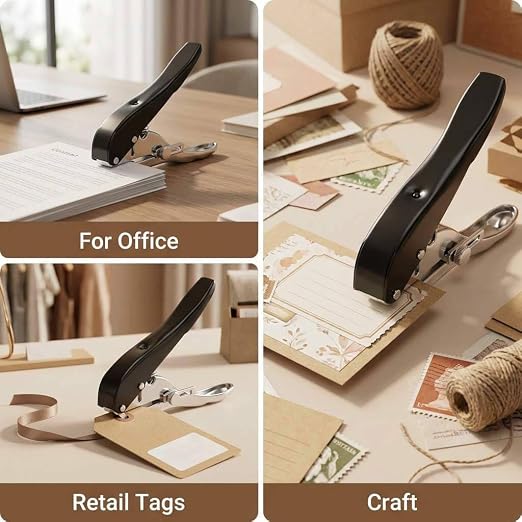QWORK Hole Punch Single, 3/8" Heavy Duty Paper Punch Hand Held - Image 4