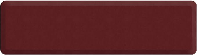 GelPro Anti Fatigue Nonslip Mat: Hard Floor Utility Mats for Garage, Patio and Kitchen - 20" x 72" x .5" - Leather Grain Cranberry-DeskLoop Office