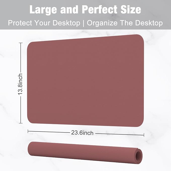 Hsurbtra Desk Pad, 23.6" x 13.8" PU Leather Desk Mat, M Extended Mouse Pad - Image 3