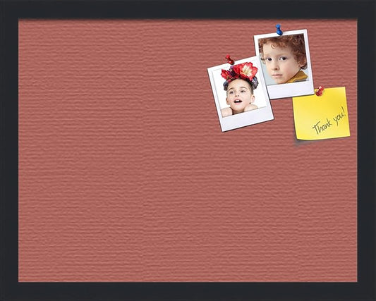 PinPix 18x14 Inch Cork Bulletin Board. This Decorative Framed Pin Board Comes with Crimson Pastel Design and a Satin Black Frame. Ideal for Home Office Decor or Message Board (PinPix-1807)-DeskLoop Office