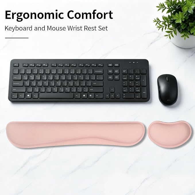 Bloss 2 Pink Wrist Rest for Mouse & Keyboard, Ergonomic Wrist Support | Soft - Image 2