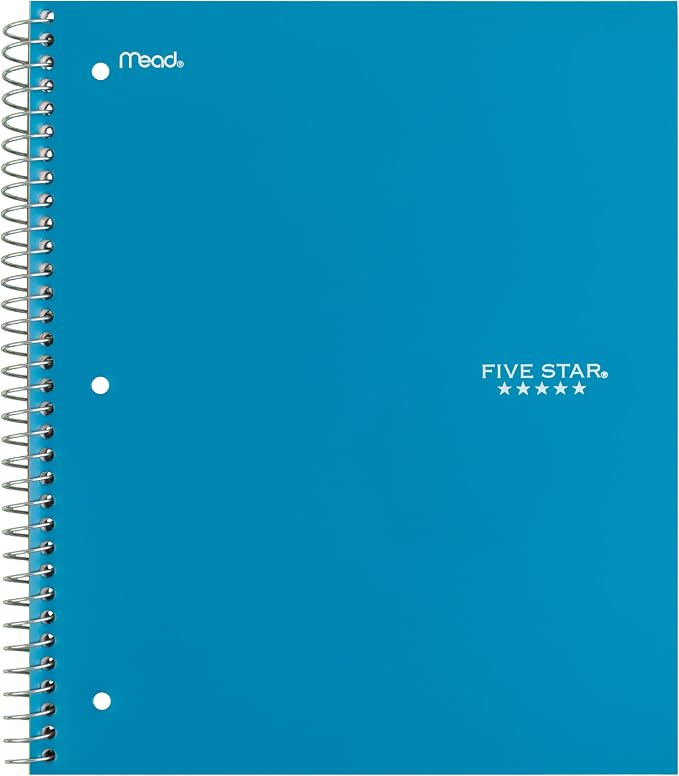 Five Star Spiral Notebook + Study App, 5 Subject, Wide Ruled Paper, 200 Sheets - Image 9